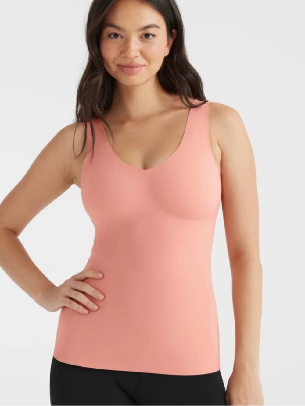 KNIX LuxeLift Shaper Tank Top Size Large Pink Ginger Slimming Support Shapewear